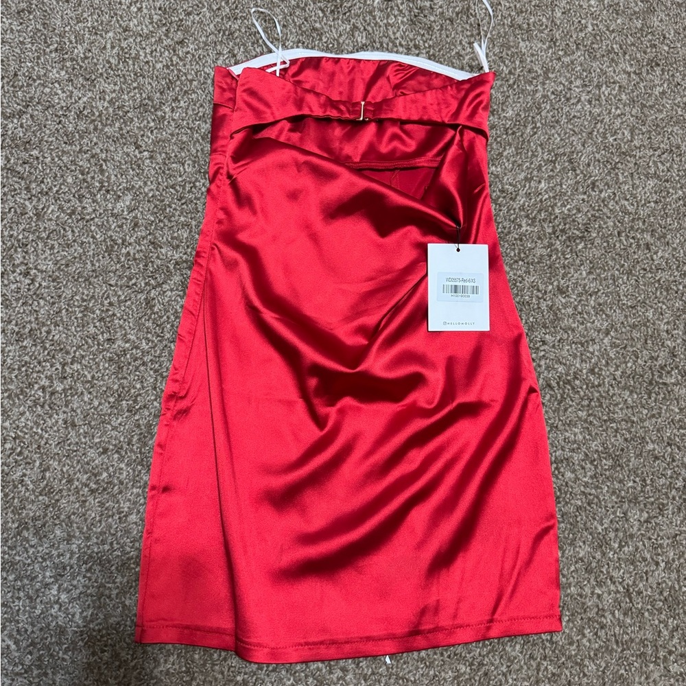 Hello Molly Satin Strapless Dress